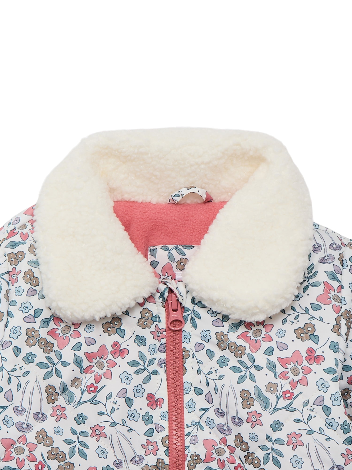 Carter’s Child of Mine Toddler Girl Quilted Jacket with Fleece Collar, Sizes 2T-5T