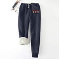 thumbnail image 2 of qelini Womens Fleece Sweatpants Joggers Elastic Waist Pants Baggy Warm Pants Dressy Gym Trousers with Pockets, 2 of 3