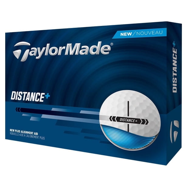 Pelotas de golf TaylorMade 2025 Distance + blancas, 1 docena