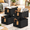 Black-20L (14.8"L x 10.3"W x 8.3"H), variant on Black 30L (16.8"L x 11"W x 9.8"H) Fabric Storage Baskets, 4 Pack for Shelves