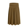 thumbnail image 6 of Women Regular Skirt With Pockets Below The Knee Length Color Ruched Flowy Midi Skirt Complexion 2XL, 6 of 6