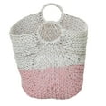 thumbnail image 6 of Cosmoliving by Cosmpolitan Seagrass Contemporary Woven Storage Basket 21"W x 19"H, with Daisy White Finish and Half Dipped Pink Accent, 6 of 7