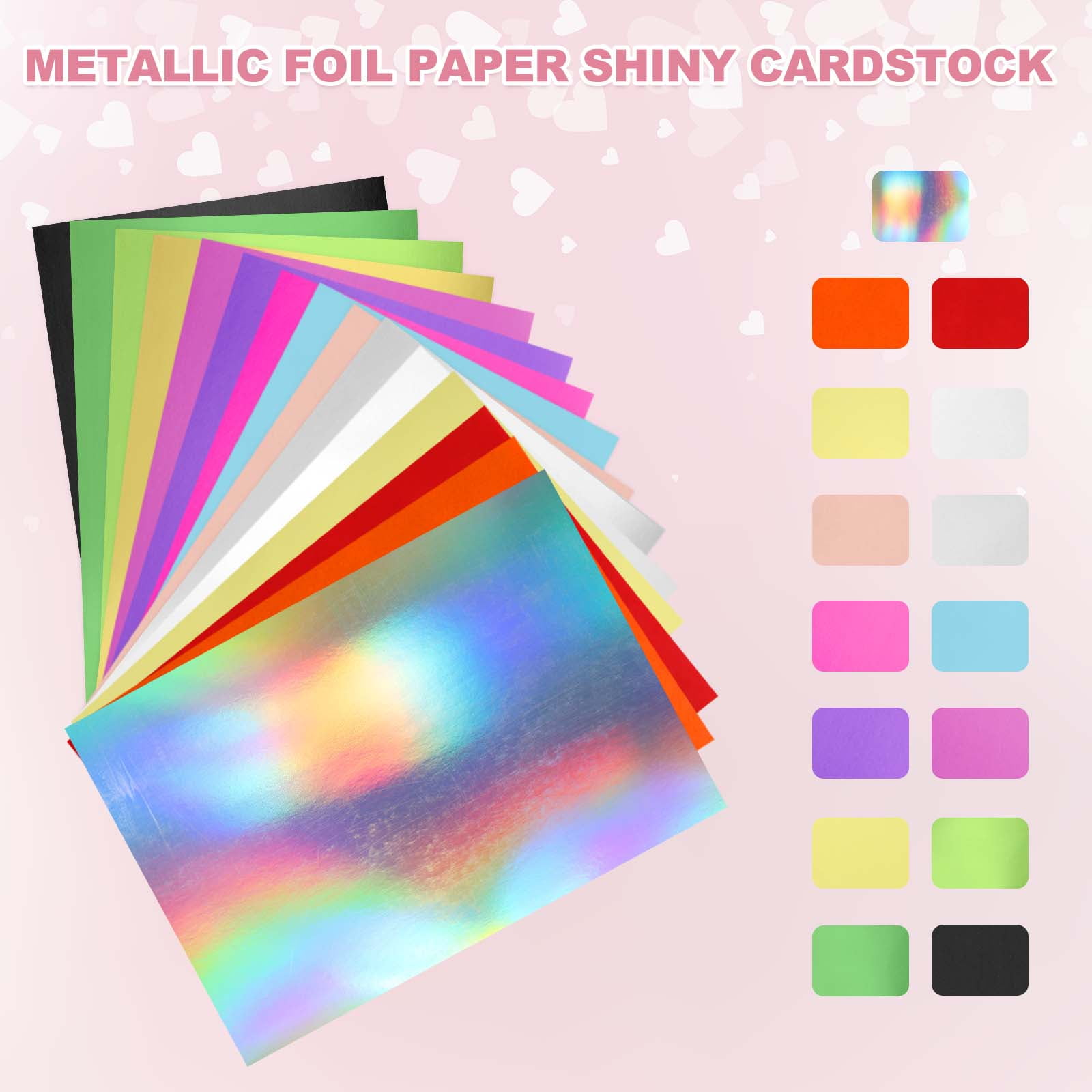 Uxcell 20 Sheets Metallic Foil Paper, A4 Thick 250gsm Cardstock Foil 8.3" x 11.7" Shiny Mirror Glitter Paper Sheets for Crafts Scrapbooks Cards Party Decorations, Matte Silver