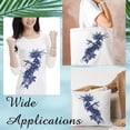 thumbnail image 5 of 2 Pcs Blue Embroidered Floral Appliques Blue Flower Beaded Lace Applique 18.7x8.3 Inch Bridal Dress Embroidery Patches, 5 of 5