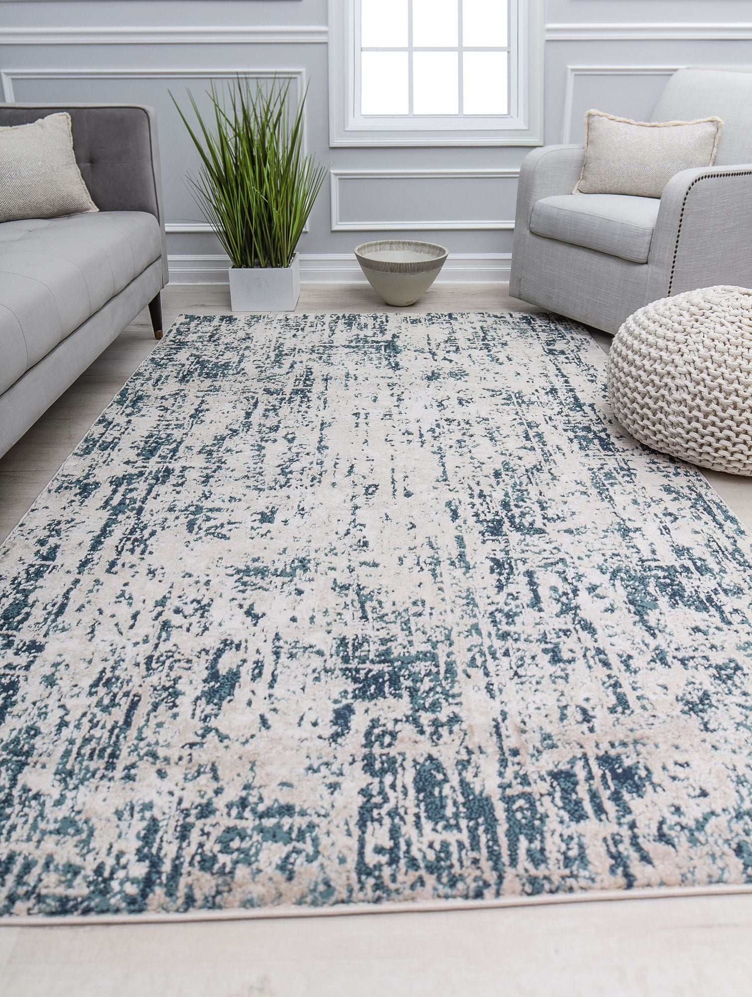 Cora CL220A Northern Air Transitional Vintage Blue Area Rug, 220&220;220