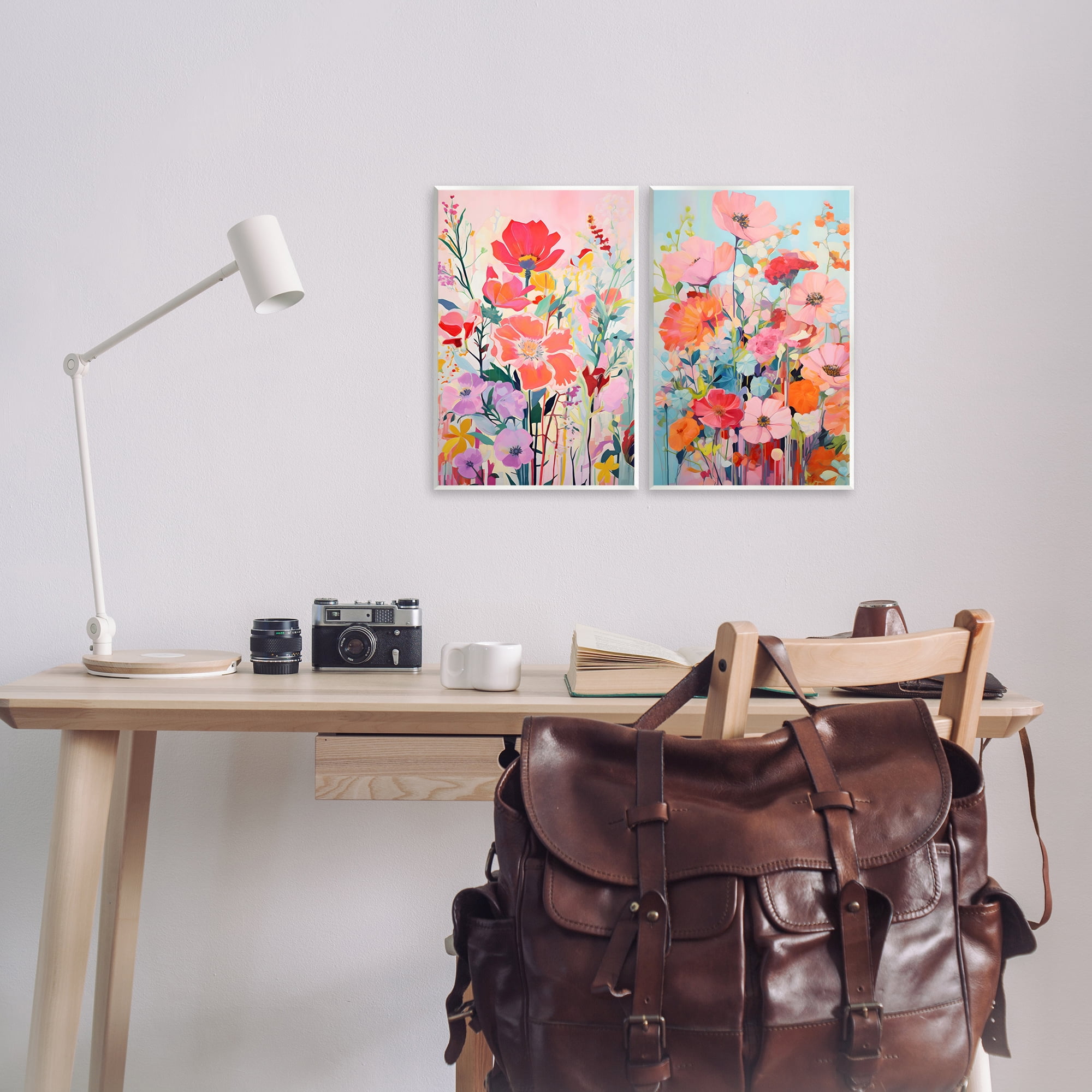 Stupell Industries Bright Contemporary Flowers Plants & Flowers Painting Unframed Art Print Wall Art, 10 x 15, Set of 2