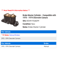 thumbnail image 2 of Brake Master Cylinder - Compatible with 1970 - 1974 Chevy Camaro 1971 1972 1973, 2 of 2