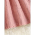 thumbnail image 6 of ZEHJUHAN Infant Girls Solid Color Long Sleeve Dress Ruffle Trim Accent Matching Headband Casual Party Wear Pink，18-24M, 6 of 7