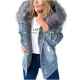 thumbnail image 1 of PVCS Manteau Rétro d'Hiver Décontracté à Capuche pour Femme pour Garder au Chaud, Déchiré et Usé, 1 of 7