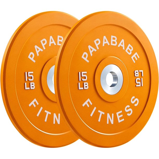 papababe Bumper Plate 2inch, Color Coded Olympic Bumper Plate with