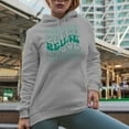 thumbnail image 2 of Reuse, Environmentalist or Nature Lover Themed, Groovy Retro Wavy Text Merch Gift, Heather Grey Hooded Sweatshirt or Hoodie, 3XL, 2 of 5