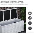 thumbnail image 3 of White Wooden Deck Box Bench - 50” Patio Storage Container with Ventilation & Weather-Resistant Finish for Garden, Backyard & Outdoor Use, 3 of 7