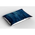 thumbnail image 2 of Ambesonne Dark Blue Pillow Sham 2 Pack, Wooden Planks Texture, 30"x20", Pale Blue Dark Blue, 2 of 3