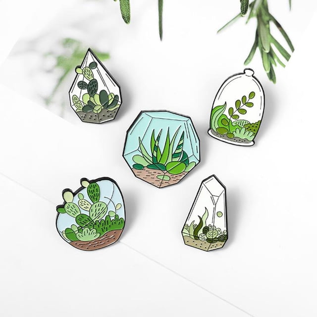 5 Unids / Set Novedad Broche Alfileres Suéter Chal Clips Cárdigan Planta Estilo En Hugo Novedad broche Safty Pin