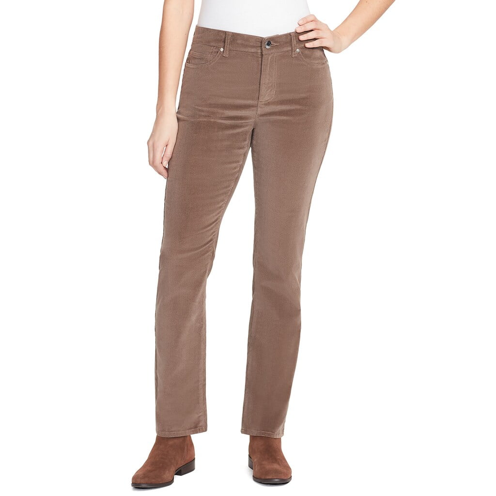 Straight-Leg Corduroy Pants Deep Latte 