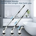 thumbnail image 4 of Aixiqee Electric Spin Scrubber, 400RPM Cordless Power Scrubber with 9 Replaceable Heads, 2x2500mAh Battery & 3H Fast Charge, Adjustable Extension Handle Shower Cleaning Brush for Bathroom Tub Tile Fl, 4 of 9