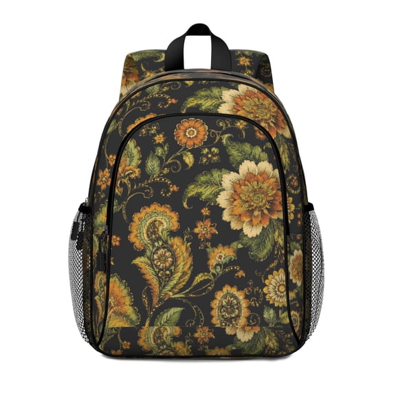 Women Floral Backpack Oxford Fabric Lightweight Padded Strap School Campus