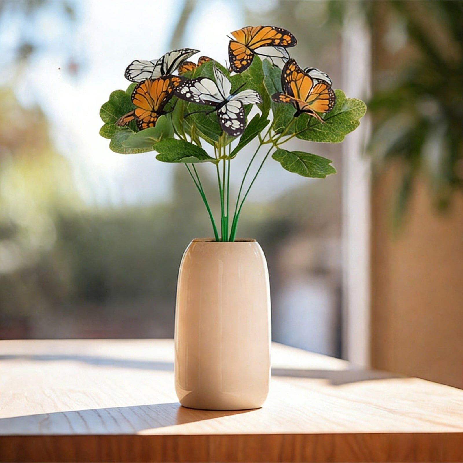 Flowers with Butterflies Artificial Flowers for Outdoor Indoor Decor, for Hanging Planters Garden Porch Window Box Home Wedding Farmhouse
