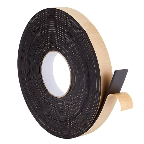 10m/32.8 Feet Single-Sided Adhesive Foam Mounting Tape 1.2 Inch Wide Black Adhesive Tapes Foam Seal Tape 3mm Thick Seal Strip Adhesive Tapes