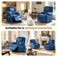thumbnail image 6 of JMYMRY Swivel Rocker Recliner Chair with Vibration Massage and Heating, Cup Holders and Side Pockets, Adjustable Lounge Chair for Living Room, Blue, 6 of 8