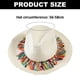 thumbnail image 2 of Sombrero de paja para mujer, de 56 a 58 cm de circunferencia, para playa, verano, para el sol, con borlas, 2 of 5