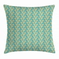 thumbnail image 1 of Magnolia Throw Pillow Cushion Cover, Sprouting Flower Twigs forming Chevron Zig Zag Pattern, Decorative Square Accent Pillow Case, 18 X 18 Inches, Pale Sea Green Yellow and Dark Taupe, by Ambesonne, 1 of 2