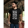 thumbnail image 2 of Smartprints Mens Graphic Tee - Back Off! I Have A Crazy Wife - Regular Fit 100% Cotton, 2 of 4