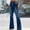 Blue, variant on Women's Jeans High Rise Bootcut Trendy Denim Trousers Women's Trendy High Waist Loose Straight