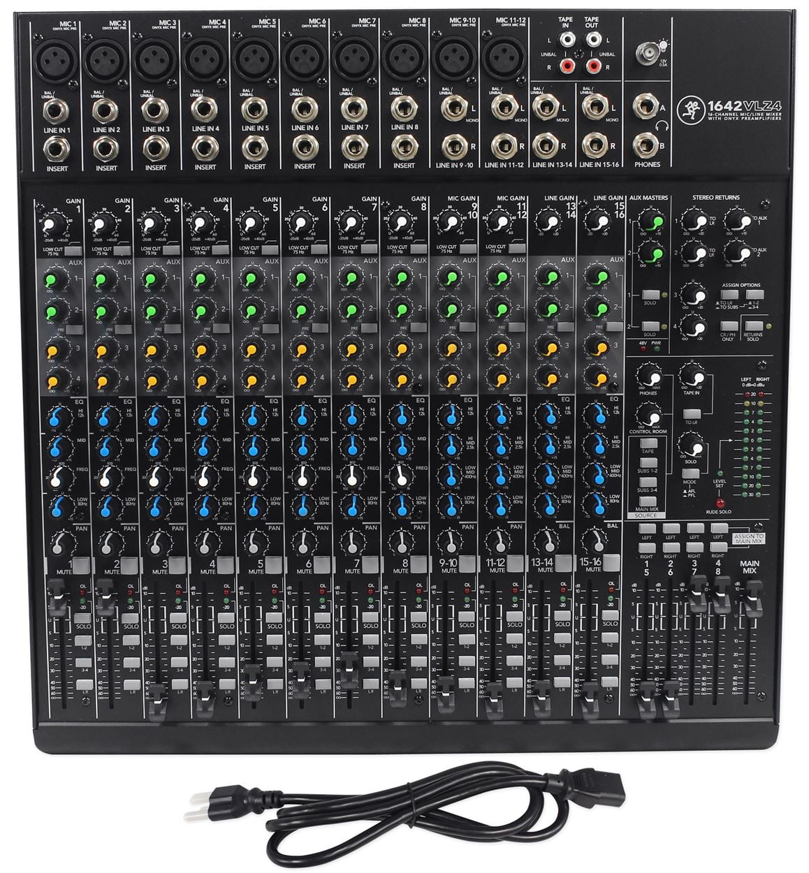 Mackie 1642VLZ4 Mixer 16-channel Analog Low-Noise w/ 10 ONYX Preamps+AKG D5S Mic