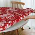 thumbnail image 5 of Christmas Snowflakes Tablecloth with Elastic Edge, Round Table Cloth Washable Reusable Table Cover for Kitchen Dining Party Picnic, Small, 5 of 6