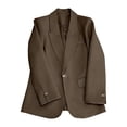 thumbnail image 2 of ClodeEU Women's Notched Lapel Open Front Lightweight Blazer,Casual Loose Office Suit Jacket Coffee,Women's Plus XXL, 2 of 7