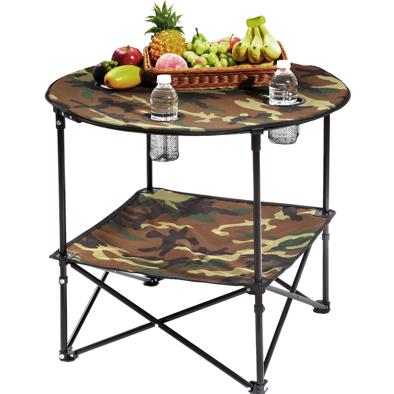 CoSoTower Camouflage Foldable Camping Table with 4 Cup Holders