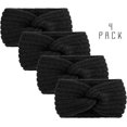 thumbnail image 3 of 4 Pieces Chunky Knit Headbands Braided Winter Headbands Ear Warmers Crochet Head Wraps for Women Girls, 3 of 7