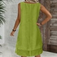 thumbnail image 7 of Ovbmpzd Vacation Dresses for Women 2026 Sleeveless Plus Size Midi Green Dress Knee Length Dresses Womens Formal Dresses M, 7 of 7