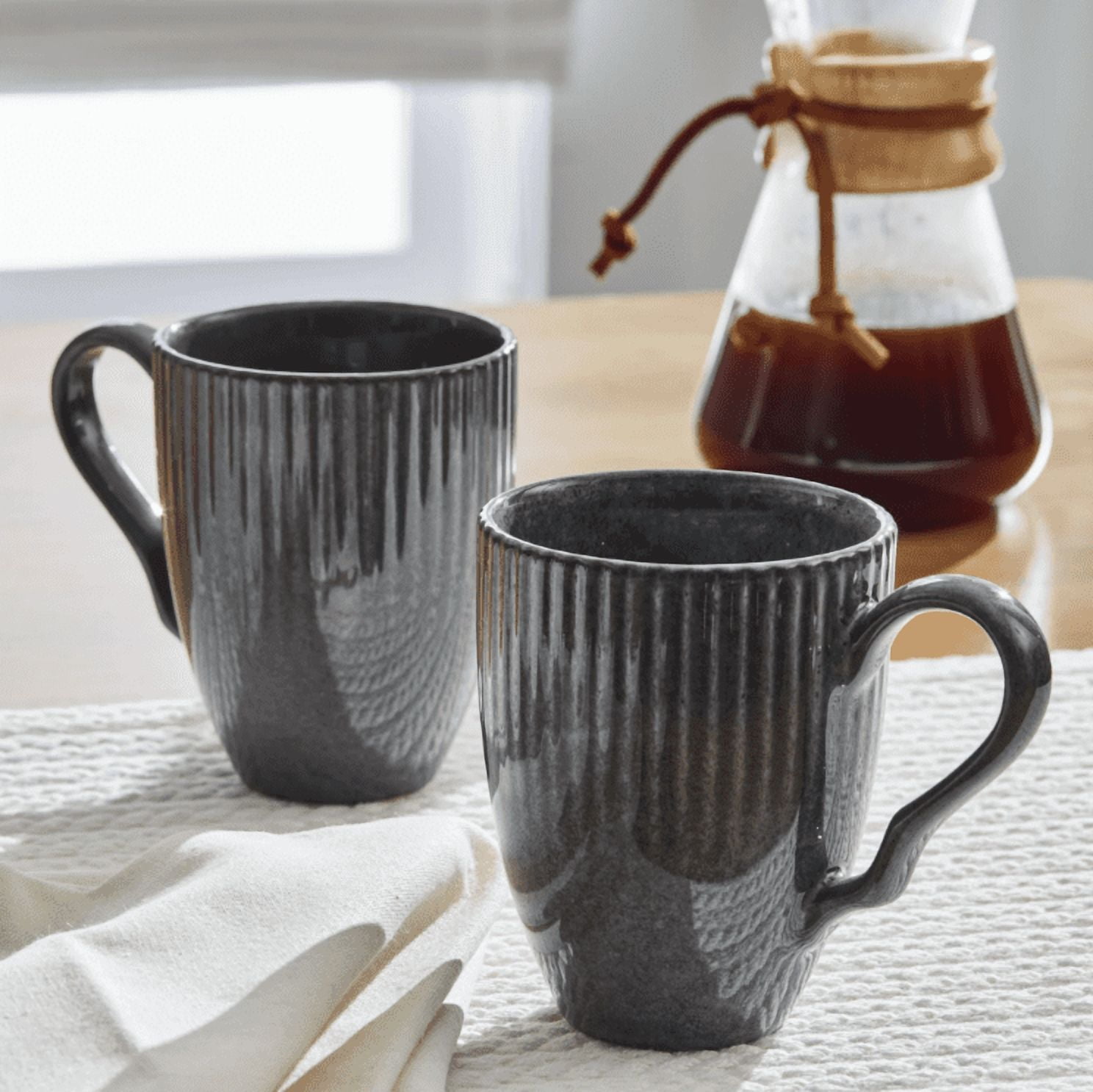 Better Homes & Gardens 13 fl oz Sawyer Grey Ceramic Mug