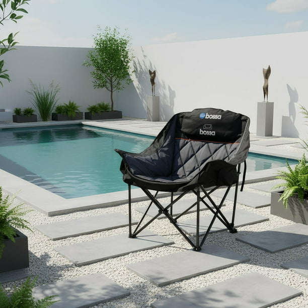 Bossa Silla de Camping Resistente Plegable con Portavasos y Hielera | Bolsa de Transporte para Viajes, Campamento, Deportes Oldrey