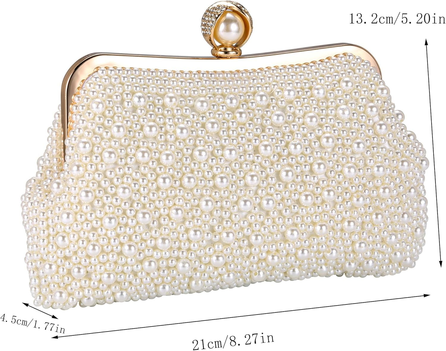 YooGuoGuo Pearl Clutch Purses for Women Evening Handbag Wedding Bridal Crossbody Bag for Party