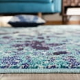 thumbnail image 6 of SAFAVIEH Madison Candelario Abstract Polka Dots Area Rug, Turquoise/Navy, 6'7" Square, 6 of 8