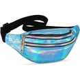 thumbnail image 1 of Rawiri Riñonera Mujer, Riñonera Metálica Resistente al Agua, 3 Compartimentos, Bandolera para Niña, Bolso, Funda para Móvil, Bolsa para Viajes y Senderismo, 1 of 4