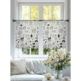 thumbnail image 4 of Video Game Sheer Curtains 54 Inch Length 2 Panels Set for Living Room/Bedroom, Black White Game Controller Monochrome Semi Curtain Sheers Drapes Rod Pocket Curtains Window Treatment Set 52''x54''x2, 4 of 7