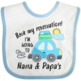 thumbnail image 3 of Inktastic Book My Reservation I'm Going to Nana and Papa's Boys or Girls Baby Bib, 3 of 4