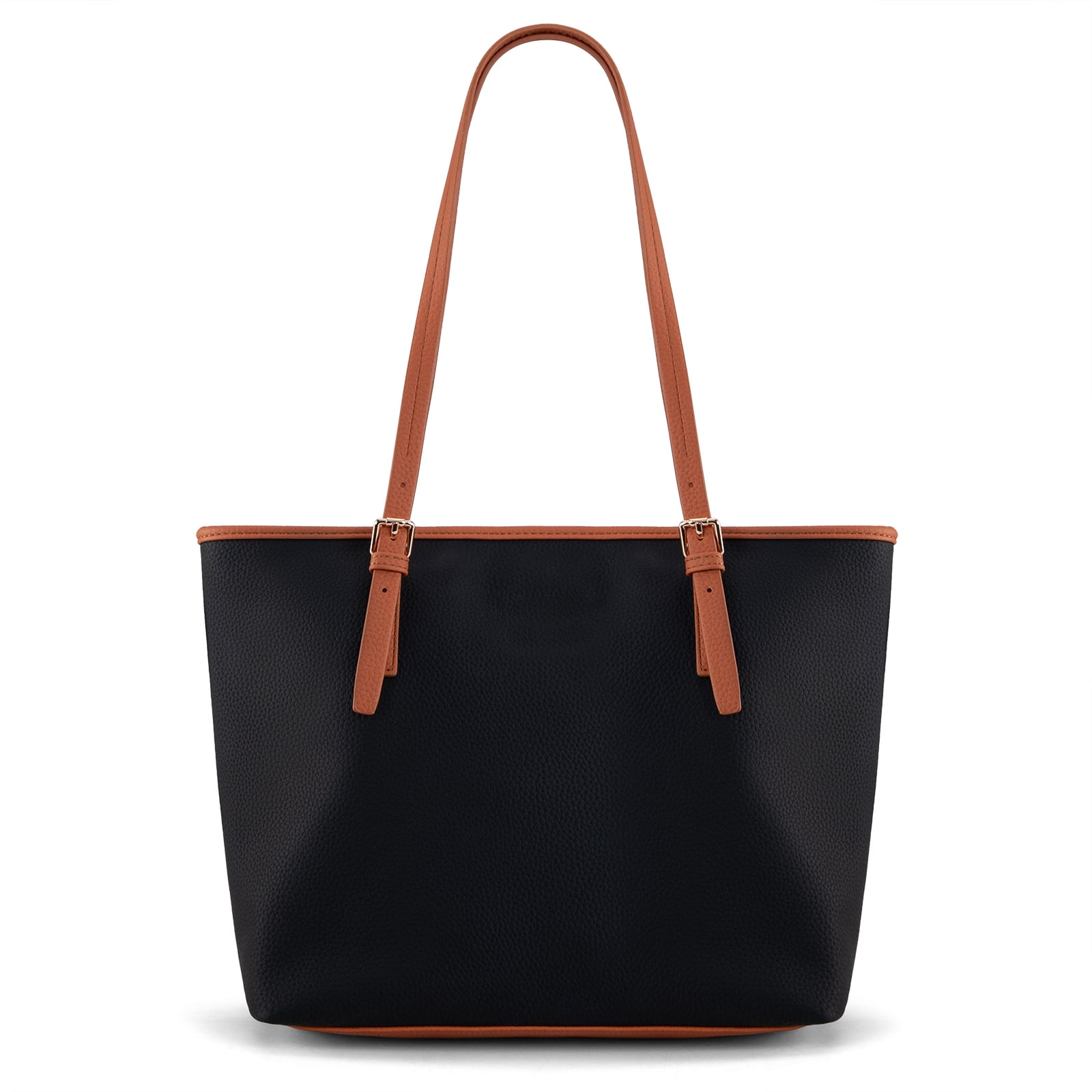 Montana West Tote Bags Vegan Leather Purses and Handbags for Women Top Handle Ladies Shoulder Bags, A-Black
