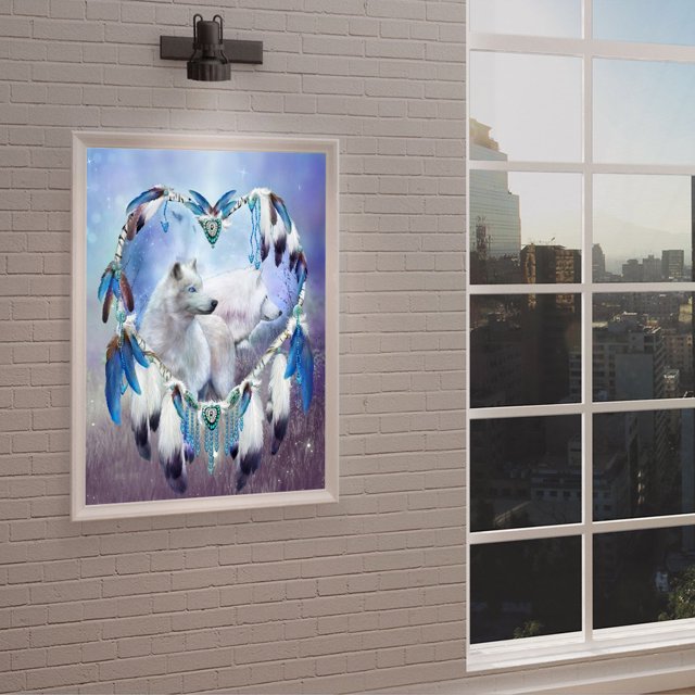 Cuadros Decorativos Kits de pintura de diamantes Atrapasueños redondo completo Lobo DIY Arte de la pared Regalo Decoración para el hogar Ndcxsfigh Nuevos Originales