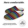 thumbnail image 6 of Daiia Rainbow Chequerboard Print Women’s Fuzzy Slippers Memory Foam Lightweight House Shoes Cozy Loafer Flannel House Shoes-39/40, 6 of 7