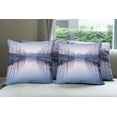 thumbnail image 6 of Ambesonne Summer Throw Pillow Cover 4 Pack, Yacht Harbor in Sunrise, 16", Lilac Purple Grey, 6 of 7
