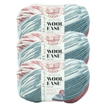 Lion Brand Yarn Wool-Ease Fair Isle Merlot/Charcoal Medium Acrylic, Wool Yarn 3 Pack