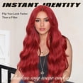 thumbnail image 4 of Lightweight Long Wavy Wig with Curtain Bangs for Women -  Looking Red Synthetic Wig for Daily Wear, Beginner Friendly Heat Resistant Fashion Wig,  Hair,Halloween, 4 of 6
