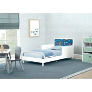 Delta Children Dreamer Toddler Bed (Choose from Dinosaur or Rainbow Headboard Stickers), Bianca White