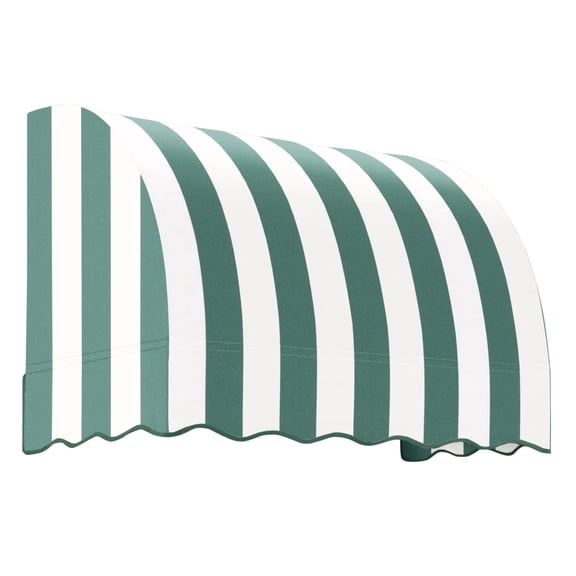 Awntech 3.38 Ft Savannah Waterfall Closed-Sides Awning Canopy (40.5in x 44in x 36in), Forest/White Stripe