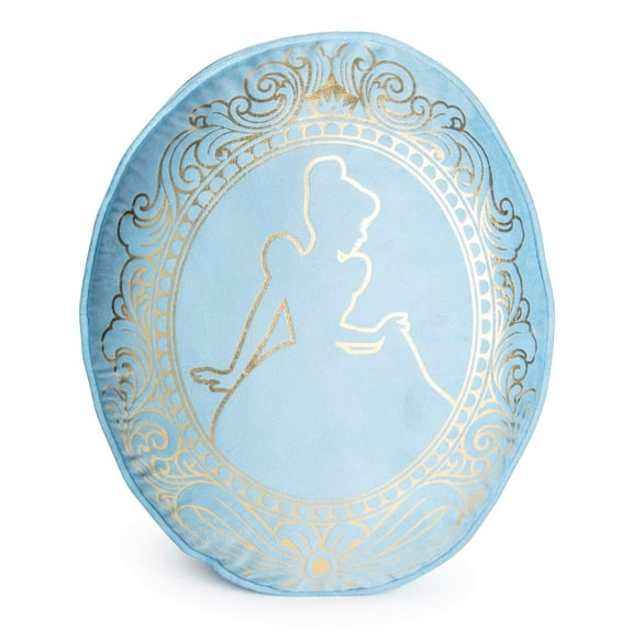 Disney Princess Cinderella Decorative Pillow, All Ages, Blue & Gold, Cameo Velour